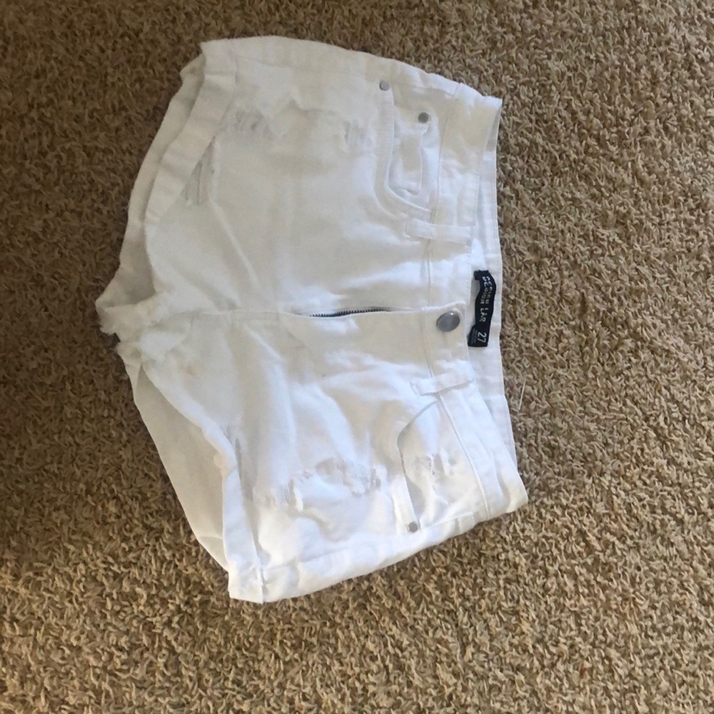 White jean shorts